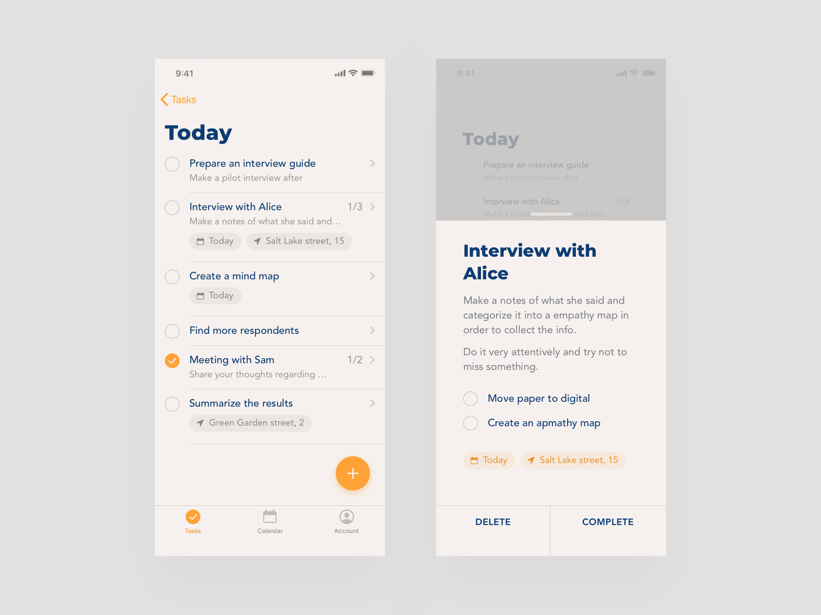 To Do app clean color design minimal mobile sketch typogaphy ui ux