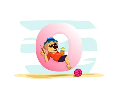 Happy Dog animal illustration animal logo design beach dog dribble happy illustration logo design puppy relaxing