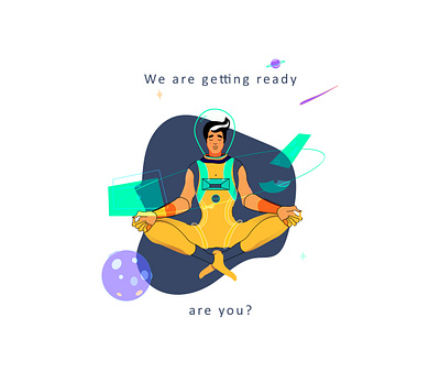 Astro Boy Meditating astronaut colorful creative flatdesign illustration