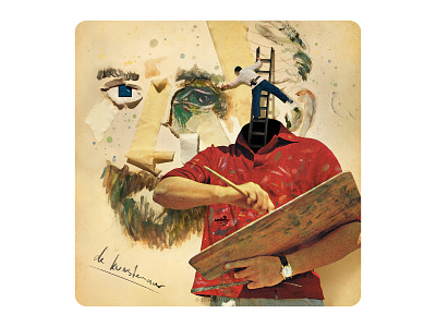 Archetype 3/12: De kunstenaar art artist cardgame cards collage design illustration surrealism vintage vintagecollage