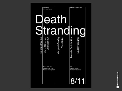 Death Stranding Swiss Typographic Poster death death stranding design games graphic design hideo kojima minimalistic playstation 4 poster poster art poster design swiss design swiss style typography