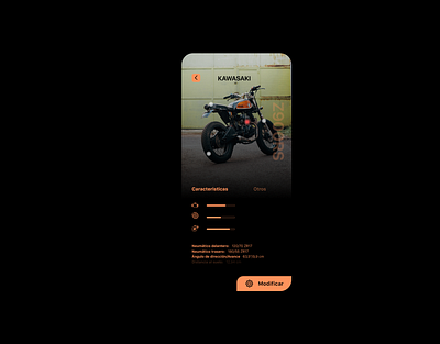 Motorcycle App app app design buy colors design design app designer iphone x kawasaki modification modified type motorcycle motorsport photo photography photoshop prototype text ui