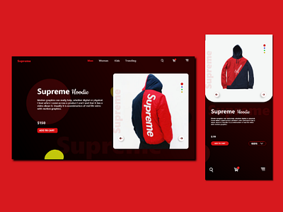 Supreme hoodie hoodie. landing landing page supreme ui userexperience userinterface ux