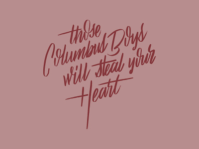 Columbus Boys design hand lettering lettering ohio script typography