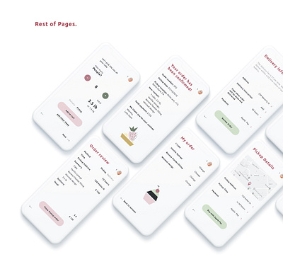 Lele Cake app | rest of pages app cute female food app icons illustration minimal sweets ui ux