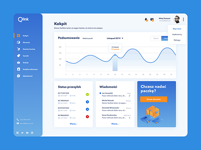 Qlink Dashboard dashboard design illustration interface logistics platform profile transport ui ux