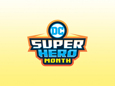 DC Super Hero Month Badge 3d badge badge logo dc dc comics fast justice league super superhero type