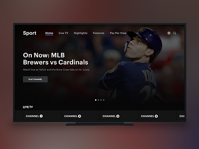 Live Sports TV App Exploration live tv sports tv app ui design