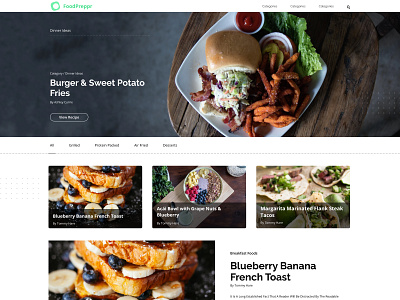 FoodPreppr Food Blog Web Design blog blogger branding clean concept design food green landingpage ui web webdesign website