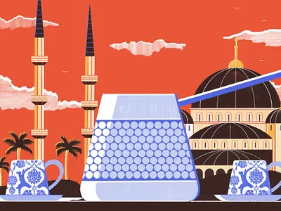 An Expert Guide to Istanbul's Coffee Culture - Culture Trip coffee colour design editoral editorial illustration illustration print turkey