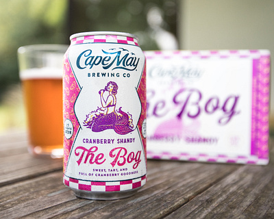 The Bog beer illustration mermaid packaging script typography