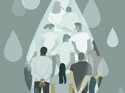 ICE in Our Tears editorial illustration flat graphic illustration vector