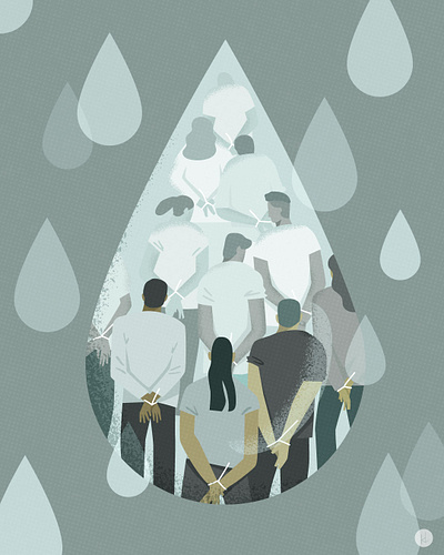 ICE in Our Tears editorial illustration flat graphic illustration vector