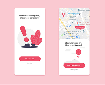 Distress App concept design distressed earthquake help mobile app mobile app design ui ux