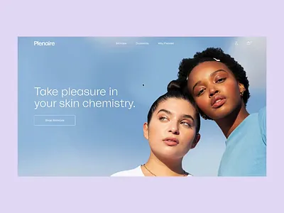 Skincare brand home page 2d animation canvas interaction design javascript motion svg animation typography