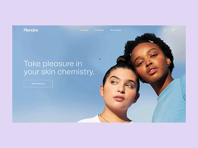 Skincare brand home page 2d animation canvas interaction design javascript motion svg animation typography