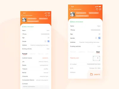 Information on the form app branding car illustration ui