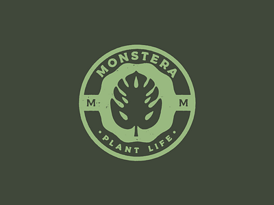 Monstera, Plant Life branding design flat icon identity illustrator logo minimal monstera typography vector
