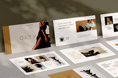 Olyve Presentation blogger presets branding deck keynote presentation minimal moodboard pitch deck powerpoint presentation design presentation template