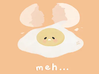 meh... ♡ art digital art digital illustration drawing egg fan art food food art gudetama illustration procreate