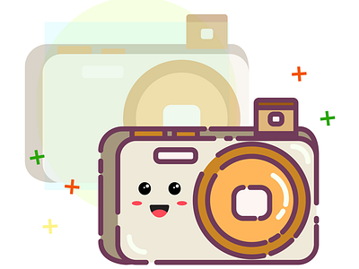 Camera art artwork colourfull cute design digitalart face flat flatdesign icon illustration illustrator line lineart mbe vector