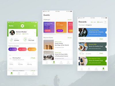 Health & Workout Tracking App bike clean design clean ui dashboard ui ios mobile app run sports uidesign uxdesign walk