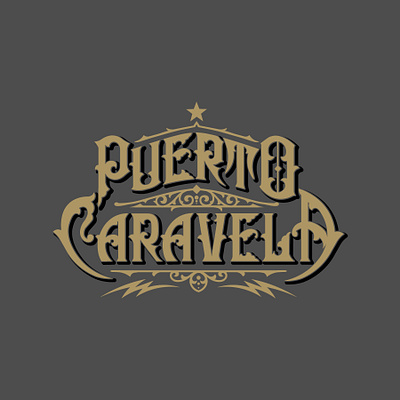 PUERTO CARAVELA LOGO branding company brand logo company branding design handmade illustration typeface typography vintage badge vintage font