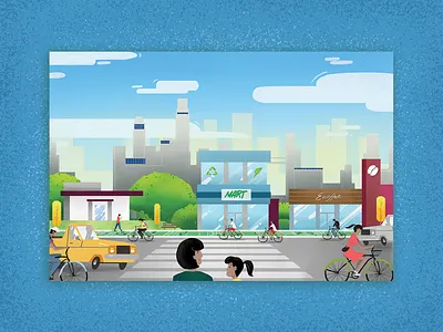 Eco-Street concept art design eco green illustration trees