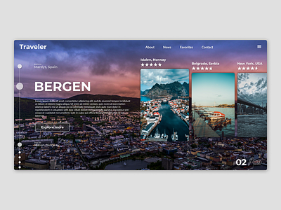 Traveler design landing page typography ui ux website