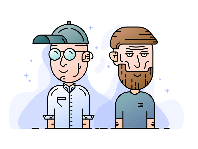 Illustration development 2d character character design characterdesign clean comic comic art face glasses illustration illustrator man minimal vector