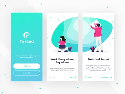 Onboarding Tasking App clean design clean ui illustration mobile app onboarding onboarding screen splash screen ui ui design uidesign uiux uiuxdesign uxdesign vector