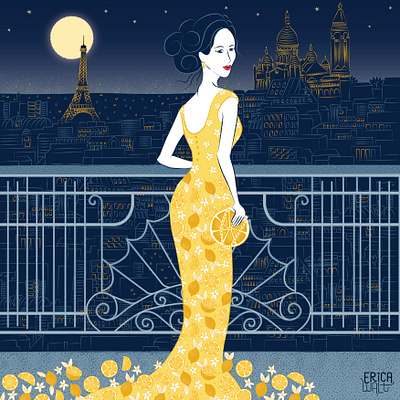 She wore lemon design illustration vector