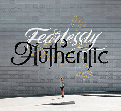 Fearlessly Authentic art artwork authenticity design drawing handlettering illustration lettering lettering art mural muralart murals painting sparrow typography visual wall art walldesign wallmural wallpainting