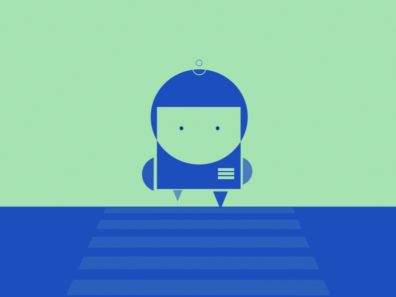 A little robot 2colors 2d 2d animation 2d character after effects after effects animation cute character cute robot flat design illustration motion design motion graphics robot walk cycle walking