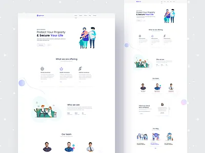 Insurance agency landing page design agency website business corporate creative creative design digital freelancer illustration insurance insurance company landing page minimal new design product typogaphy ui ux website