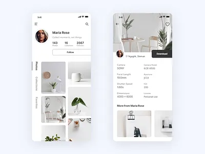Unsplash Redesign app branding camera followers free minimal photographer photography photos picture profile typography ui uiux unsplash ux web web design