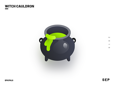 Witch Cauldron Icon Preview 3d art cauldron color creepy green halloween holiday icon illustration isometric spooky vector witch