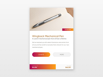 Day 032 Crowdfunding Card card crowdfund donate goal more pen project raise write