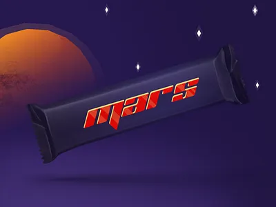 Mars bar package redesigned | Weekly Warm-ups art artwork branding candy candy bar clean color creative design dribbbleweeklywarmup identity illustration logo logo design mars mars bar packaging print product design vector