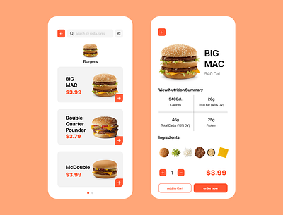 Food Delivery app #2 adobe xd app clean creative design figma food delivery mcdonalds mobile modern purple sketch ui ux