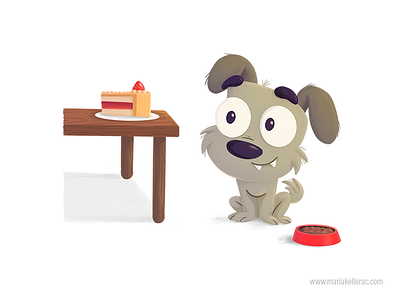 Aiming high cake character children dog goals illustration ipadart kibble kidlitart mexico procreate