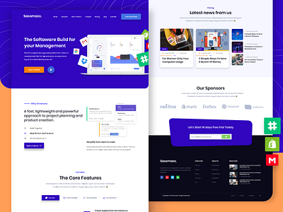 SassMaxx Sass Product Landing Page agency app dashboad features homepage inspiration landing page landingpage platform product saas saas landing page software ui uidesign web ui webdesign website design