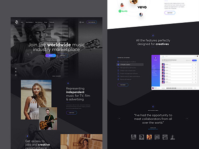 Music Landing page artist homepage landing landing page music sketch ui ux web design xd