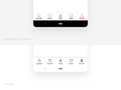 AirBnB Menu Redesign airbnb android app redesign tab bar ui ux