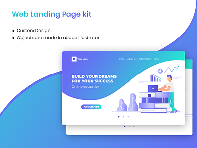 Web landing page - Education concept banner education landing page landing template web page website