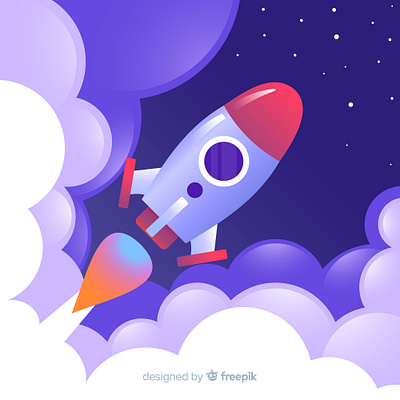 Rocket in the space freepik rocketship sky space vector illustration vectorart