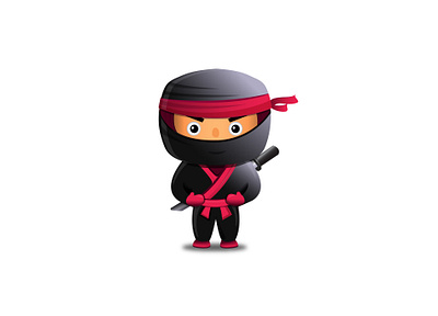 Ninja ! The Cute :) chracter cute cutemonster design illustration kidninja kids logo ninja ux vector web