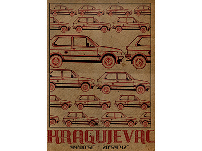 Kragujevac city poster city logo illustration poster poster a day poster art poster challenge poster collection poster design yugo yugo car