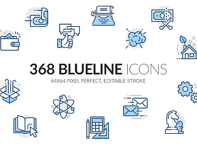 Blueline icons set filled icon icon set icons icons pack line minimalist outlines stroke thin vector