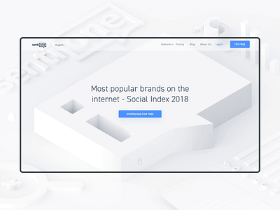 Social Index 2018 - Header .... 3d animation app blender blur button concept design header interface isometric neumorphic neumorphism render shadow sketch skeumorphism ui ux web